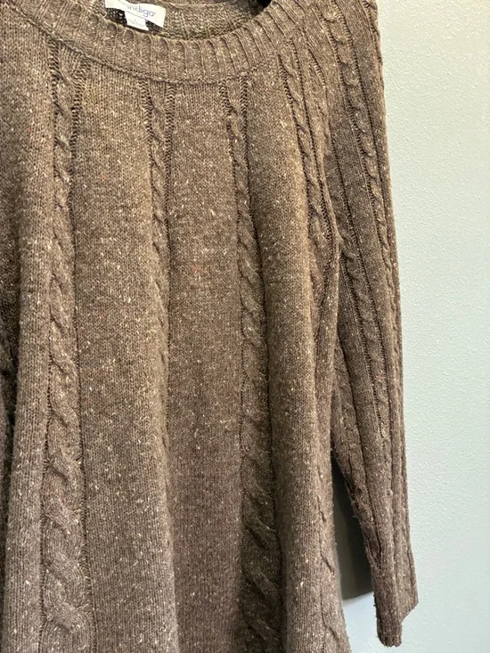 Great Northwest Clothing Co. Brown Scoop Neck Textured Fall Pullover Women’s L - Picture 3 of 5
